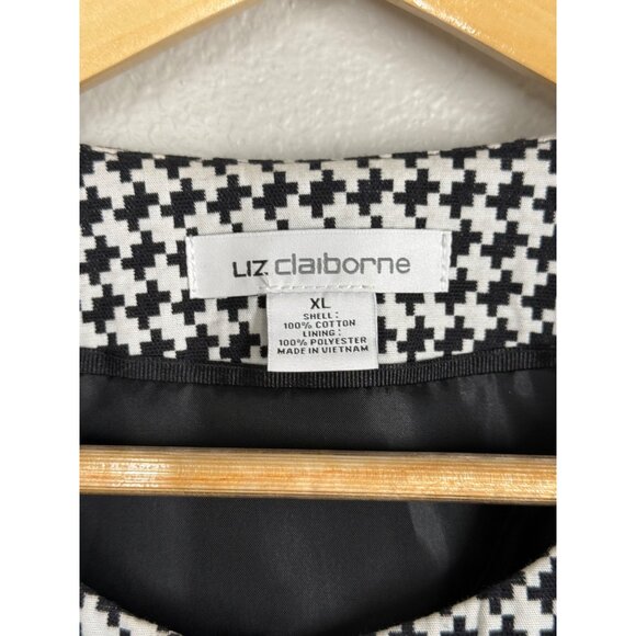 Liz Claiborne Womens Houndstooth Suit Jacket XL Black & White Career Business‎ - Picture 4 of 12